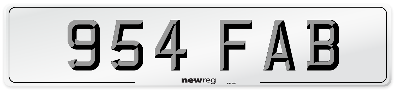 954 FAB Number Plate from New Reg
